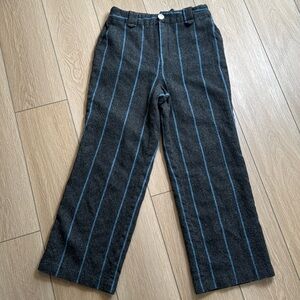 Vilagallo High Waisted Wide Leg Wool/cashmere Blend Stripe Pants